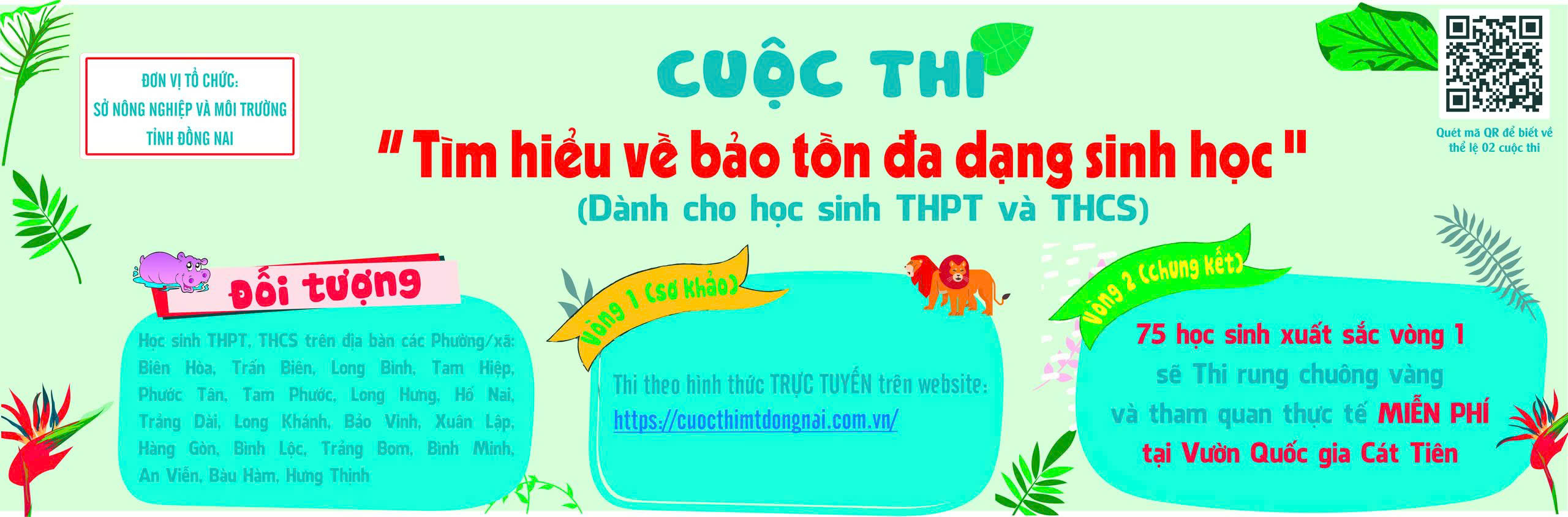 PHÁT ĐỘNG CUỘC THI TÌM HIỂU VỀ BẢO TỒN ĐA DẠNG SINH HỌC (Dành cho học sinh Trung học phổ thông, Trung học cơ sở)