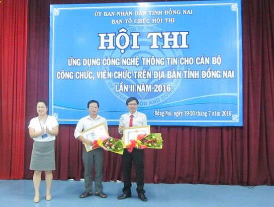 Trung tâm Công nghệ thông tin đạt giải nhất hội thi “ứng dụng công nghệ thông tin cho cán bộ công chức, viên chức tỉnh Đồng Nai” lần thứ II năm 2016