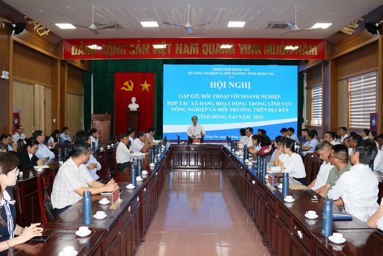 Sở Nông nghiệp và Môi trường tổ chức Hội nghị gặp gỡ, đối thoại với doanh nghiệp, hợp tác xã đang hoạt động trong lĩnh vực nông nghiệp và môi trường trên địa bàn tỉnh Đồng Nai năm 2025