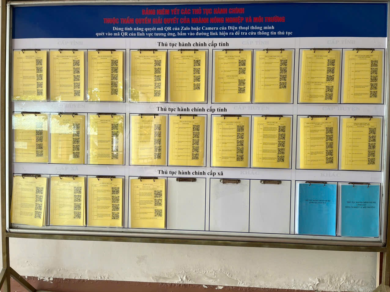 Sở Nông nghiệp và Môi trường thực hiện niêm yết thủ tục hành chính ngành nông nghiệp và môi trường bằng mã QR code